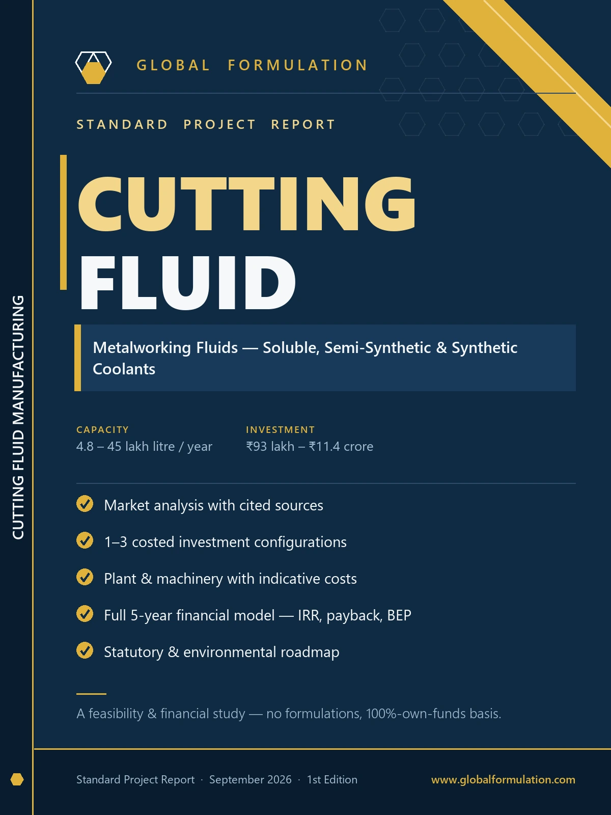 Metalworking / Cutting Fluid Manufacturing — Standard Project Report