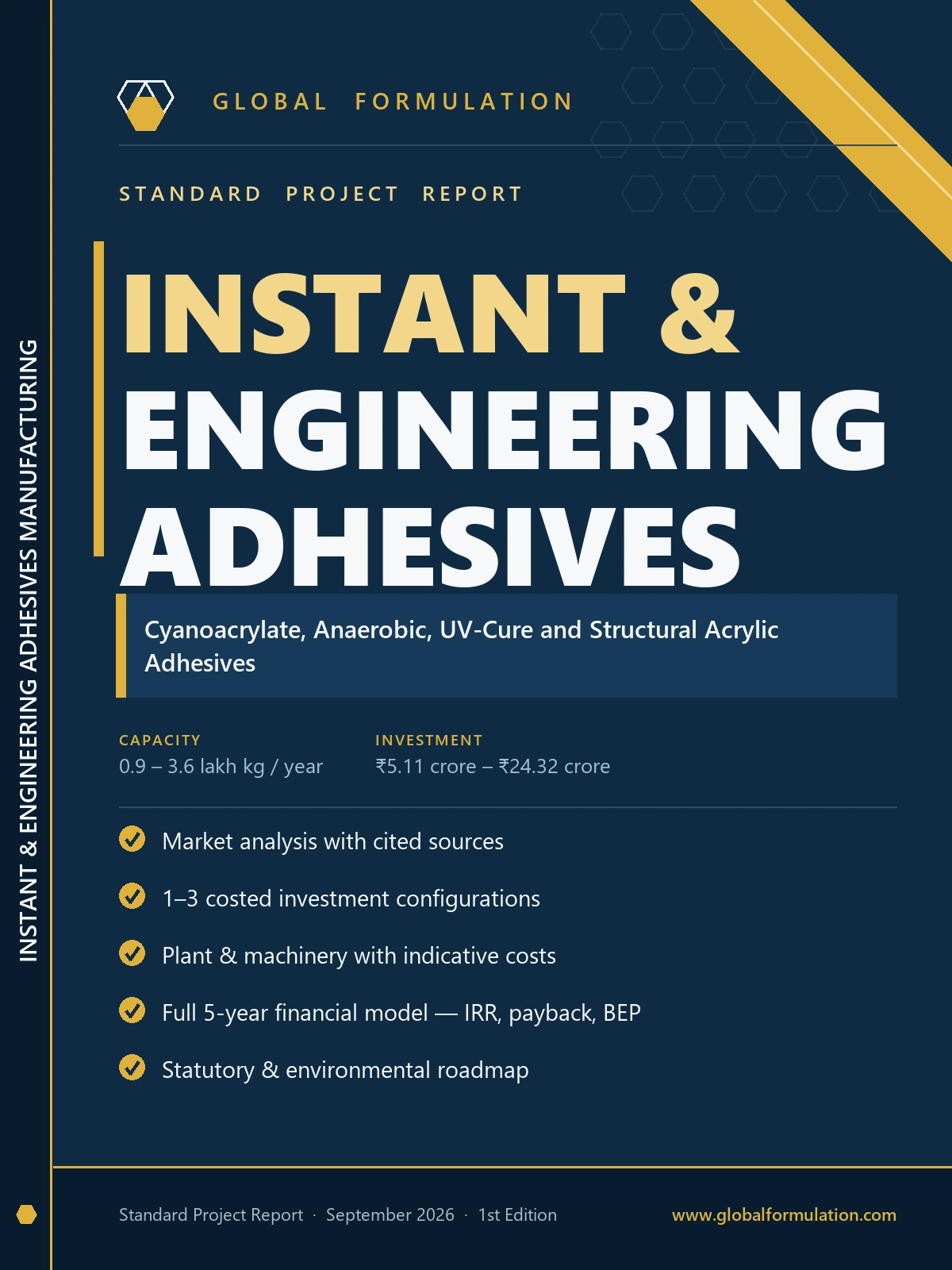 Instant & Engineering Adhesives Manufacturing — Standard Project Report