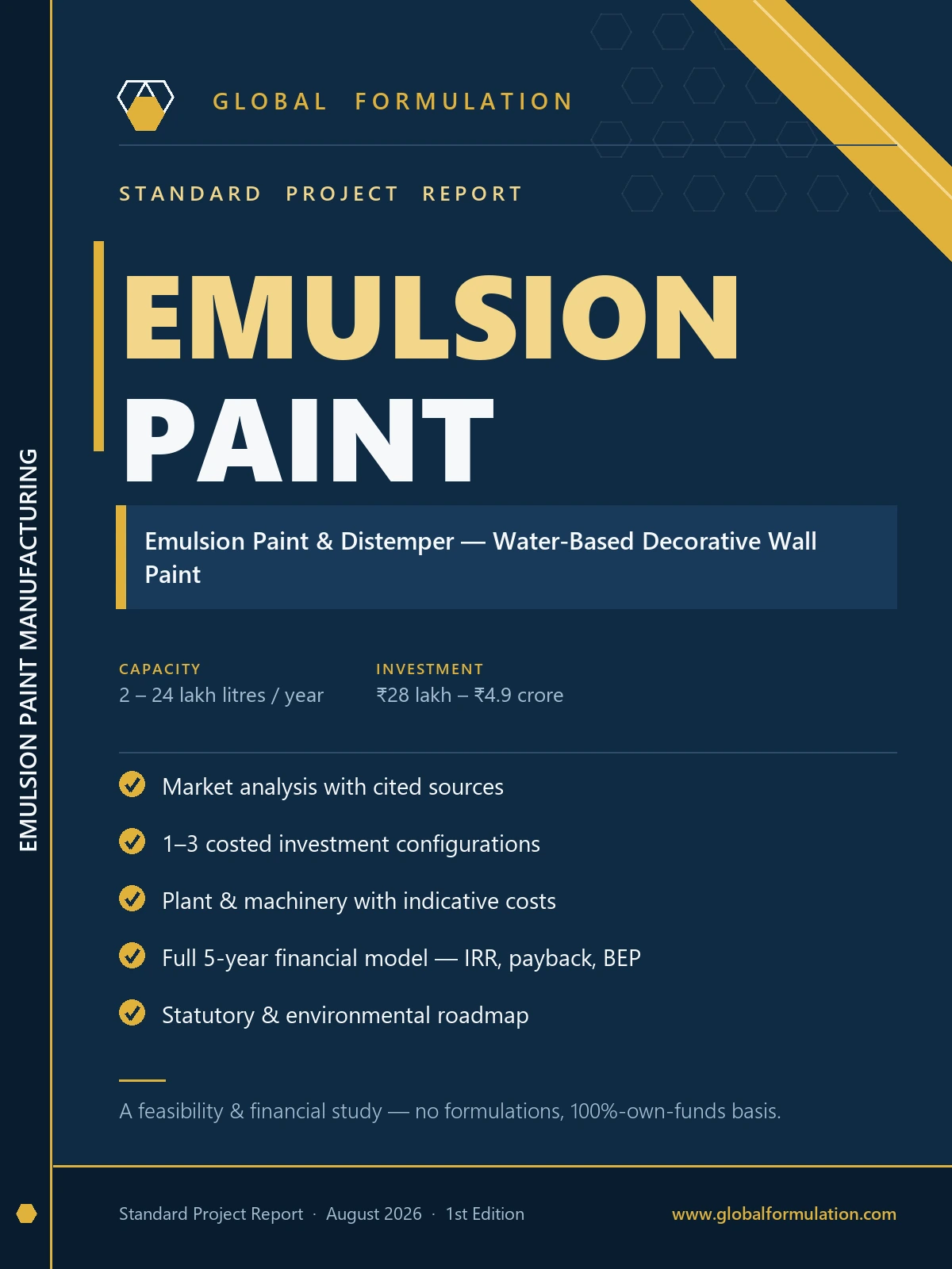 Emulsion Paint Manufacturing — Standard Project Report