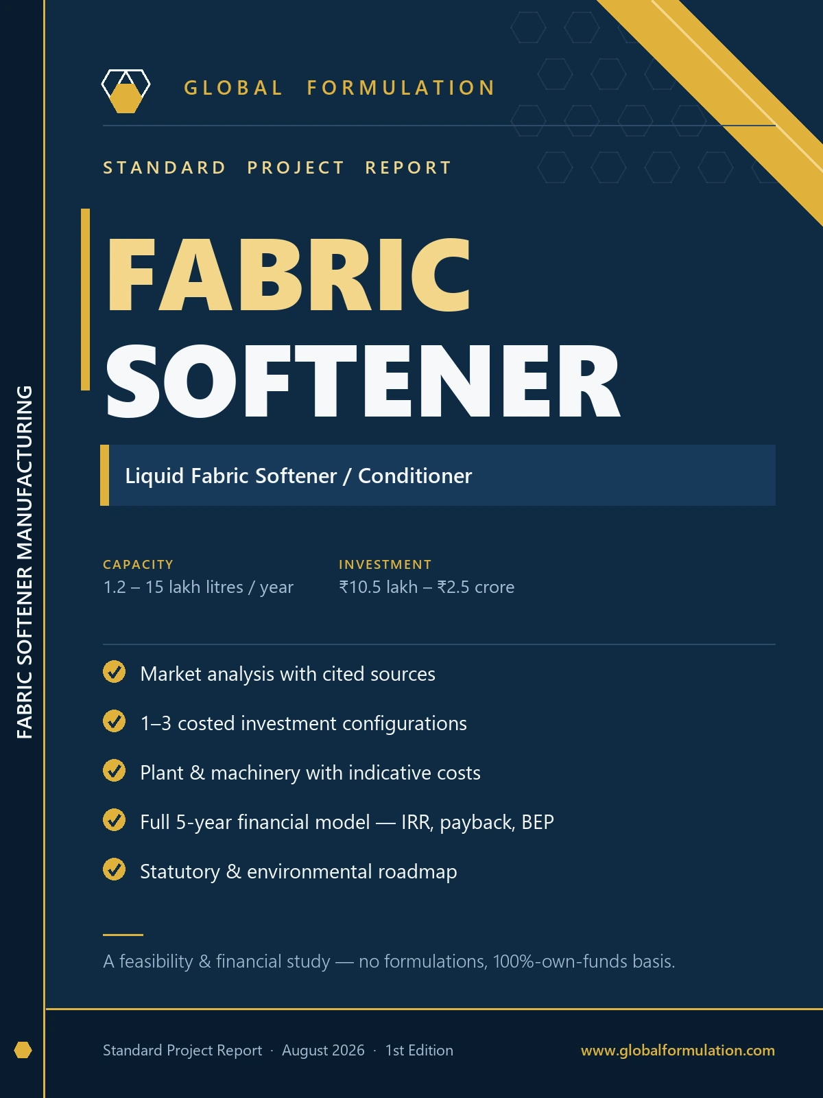 Fabric Softener Manufacturing — Standard Project Report