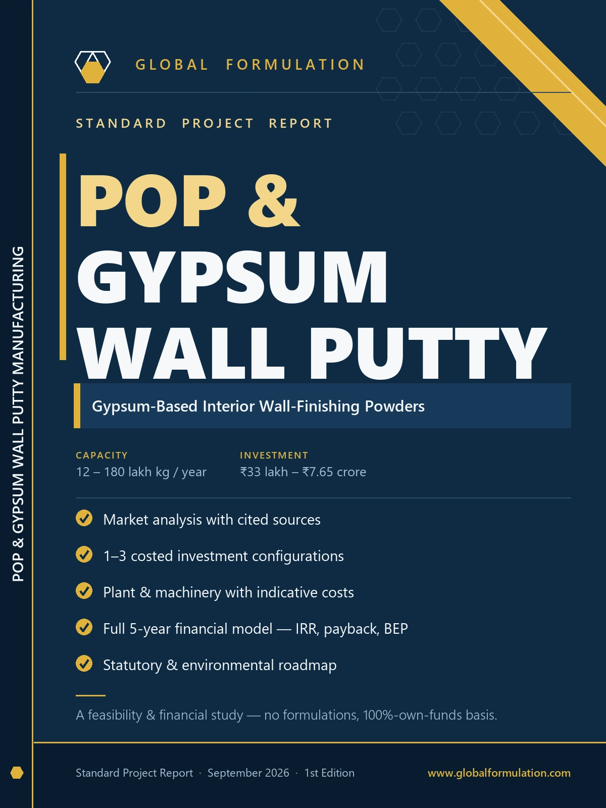 POP & Gypsum Wall Putty Manufacturing — Standard Project Report