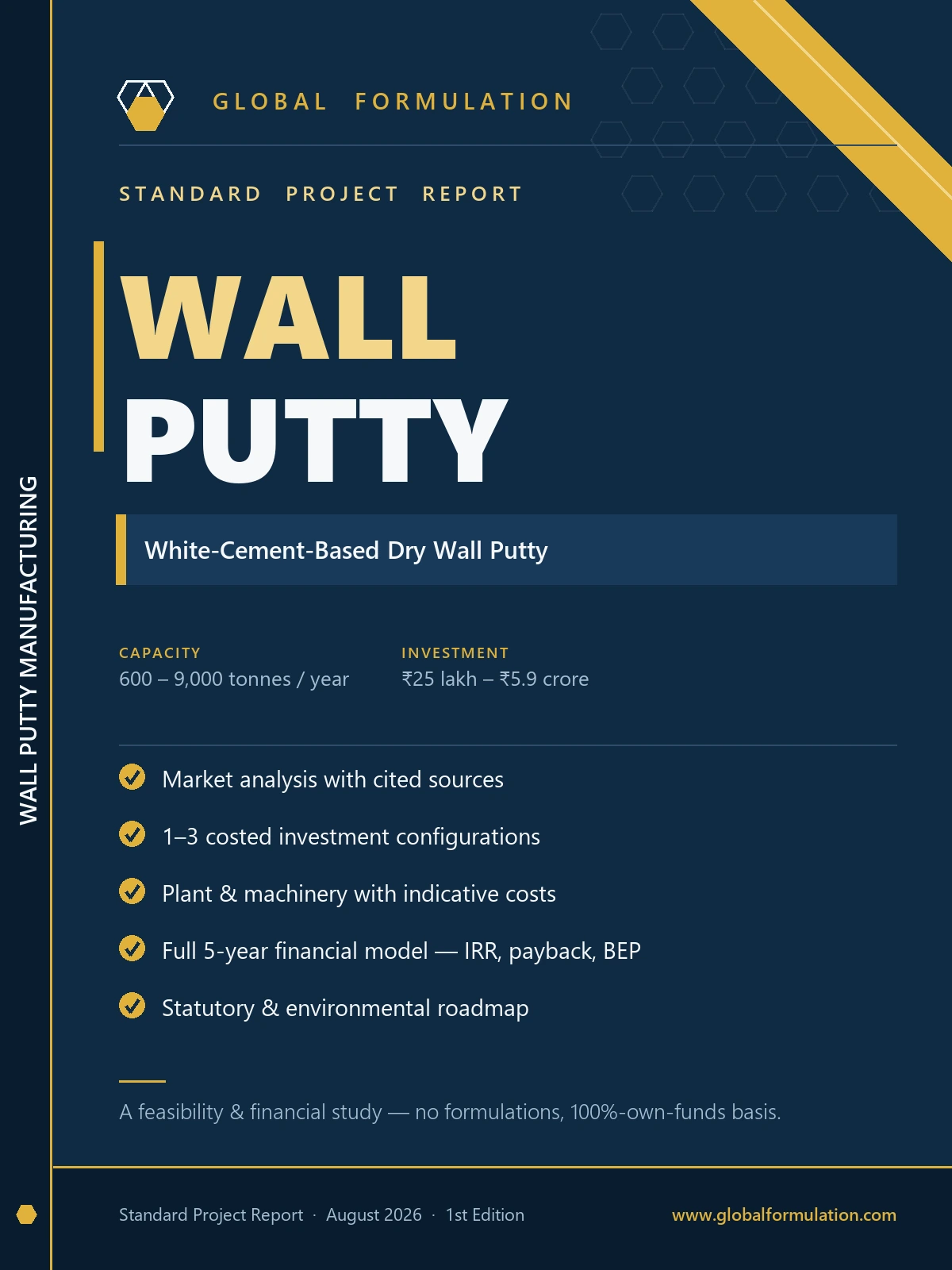 Wall Putty Manufacturing — Standard Project Report