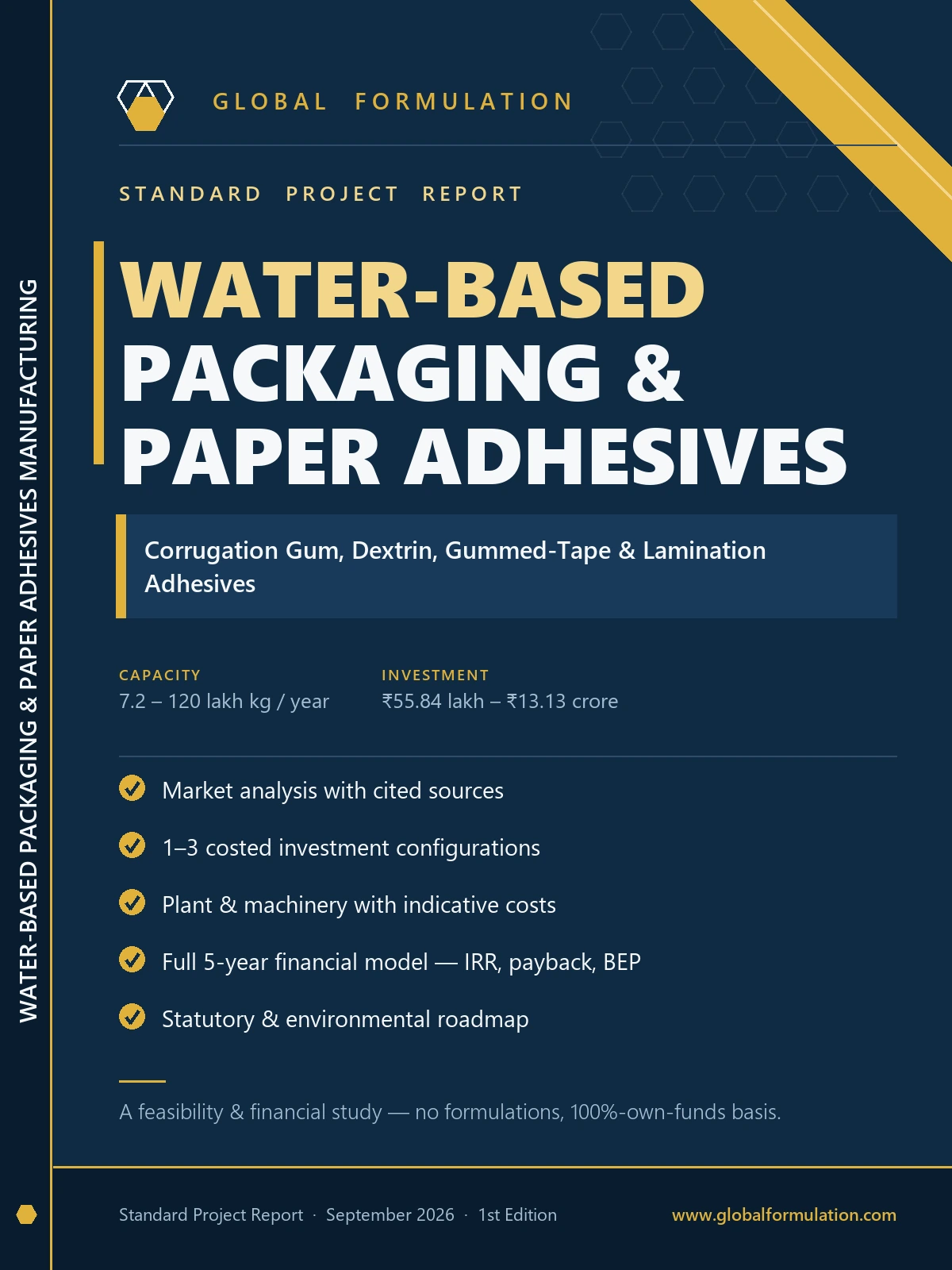 Water-Based Packaging & Paper Adhesives Manufacturing — Standard Project Report