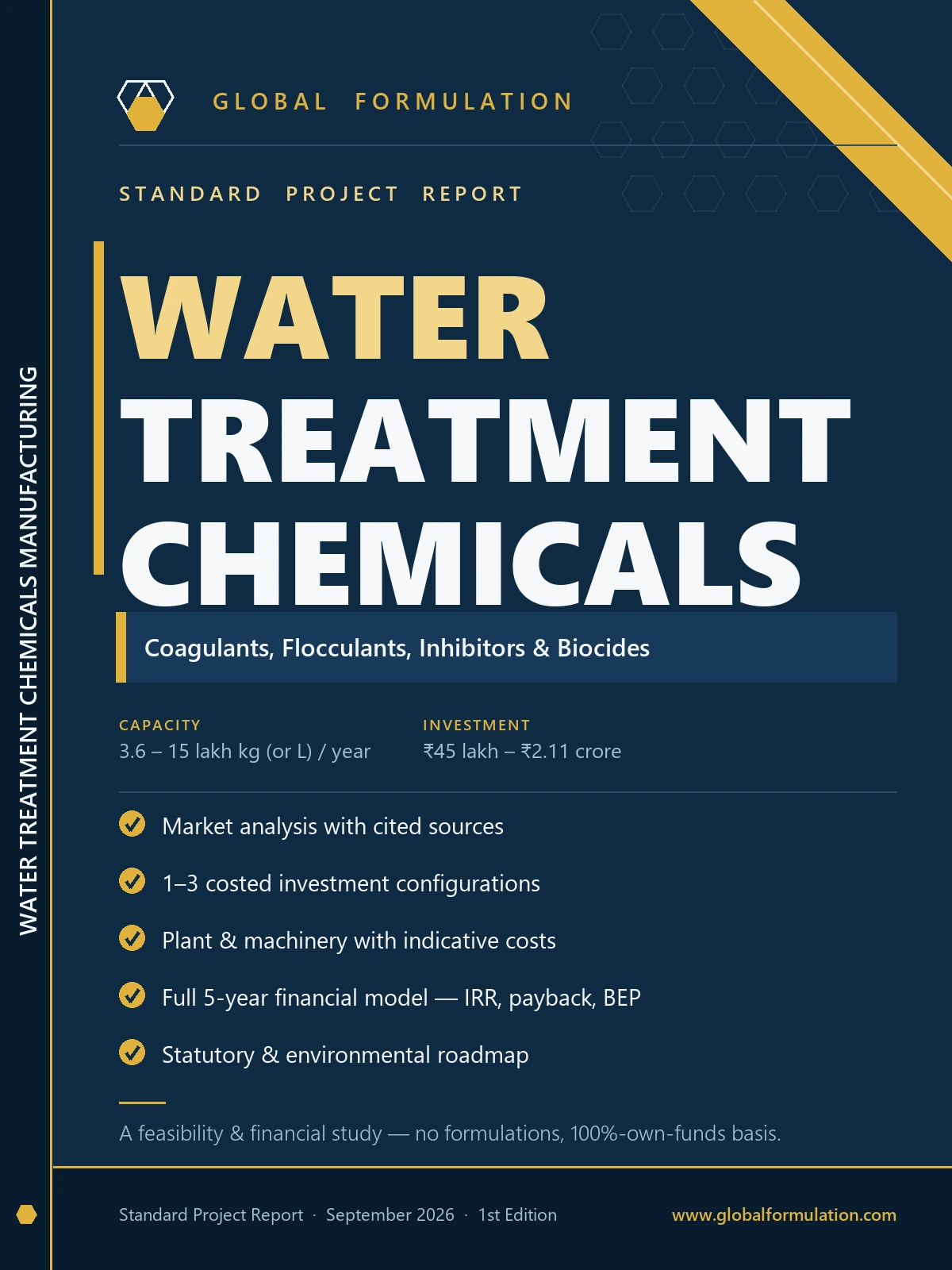 Water Treatment Chemicals Manufacturing — Standard Project Report