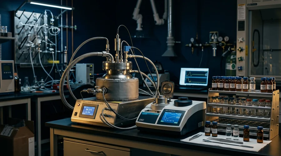 adiabatic temperature rise production scene — process safety laboratory with adiabatic calorimeter and DSC | Global Formulation