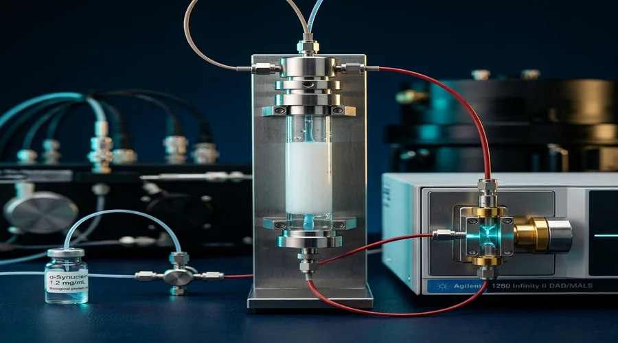 biologics formulation process diagram — aggregation analysis equipment testing biologic sample | Global Formulation
