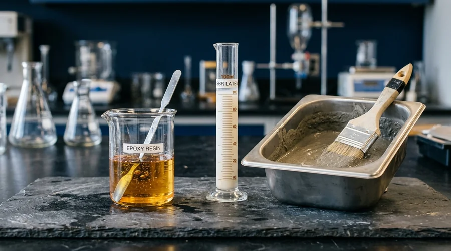 concrete bonding agent process diagram — pull-off adhesion test on a bonded concrete overlay sample | Global Formulation
