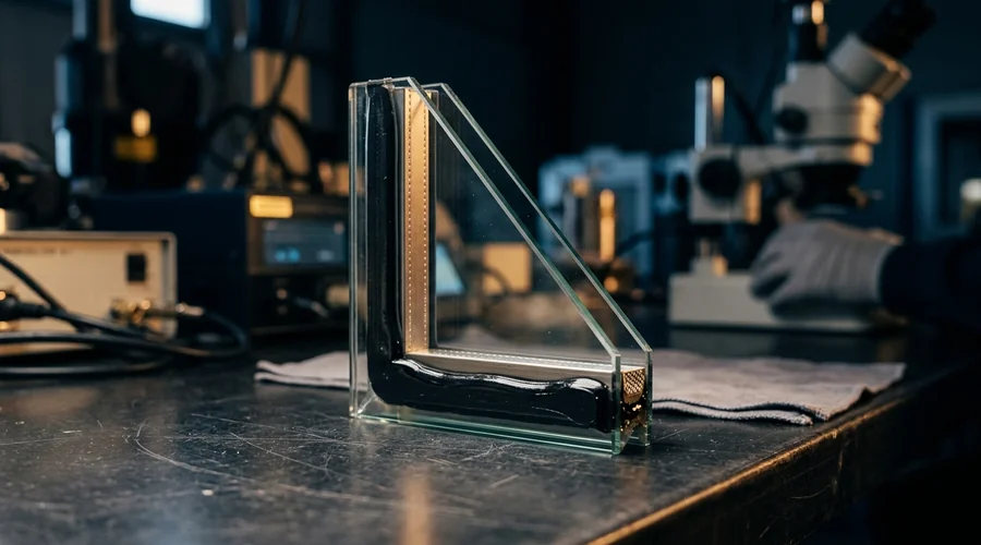 window glazing sealant installation — dual-seal insulated glass unit spacer bar assembly on a factory line | Global Formulation