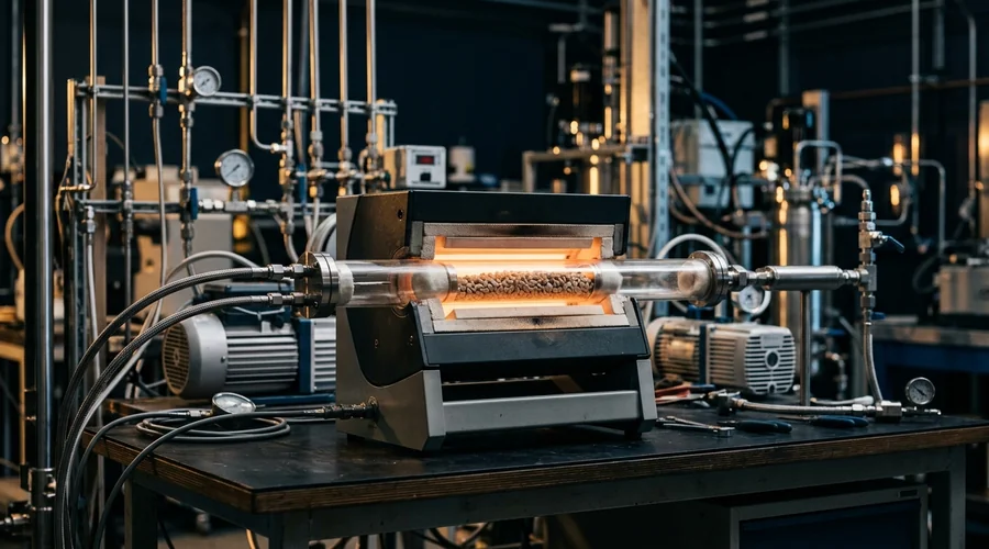 catalyst regeneration production scene — laboratory tube furnace with a heated catalyst bed in a quartz tube | Global Formulation