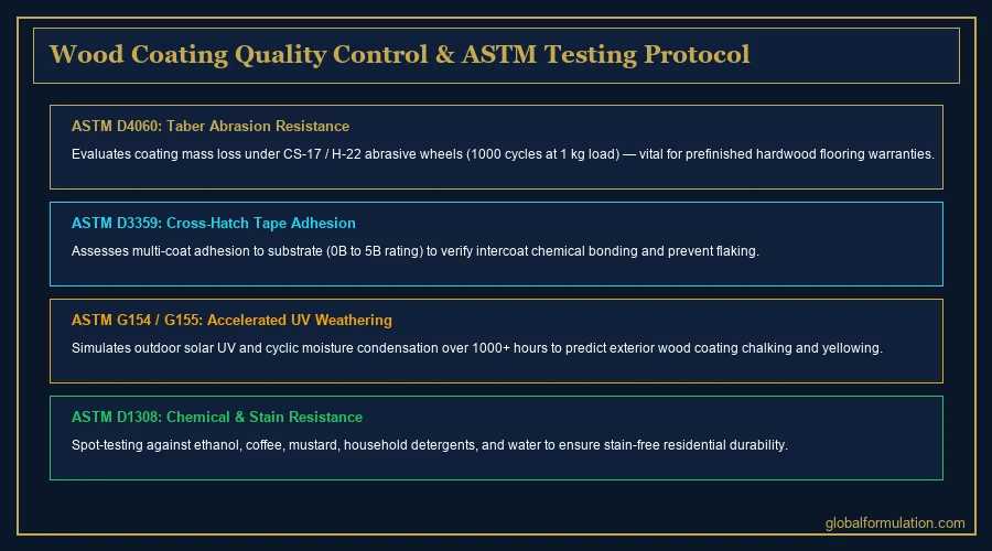 wood coatings performance comparison — abrasion and weathering testing | Global Formulation