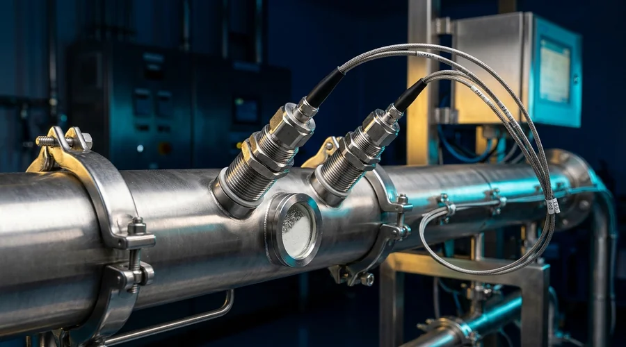 continuous manufacturing pharmaceutical process diagram — near-infrared spectroscopy probes mounted in the powder stream of a continuous blender on a production line | Global Formulation