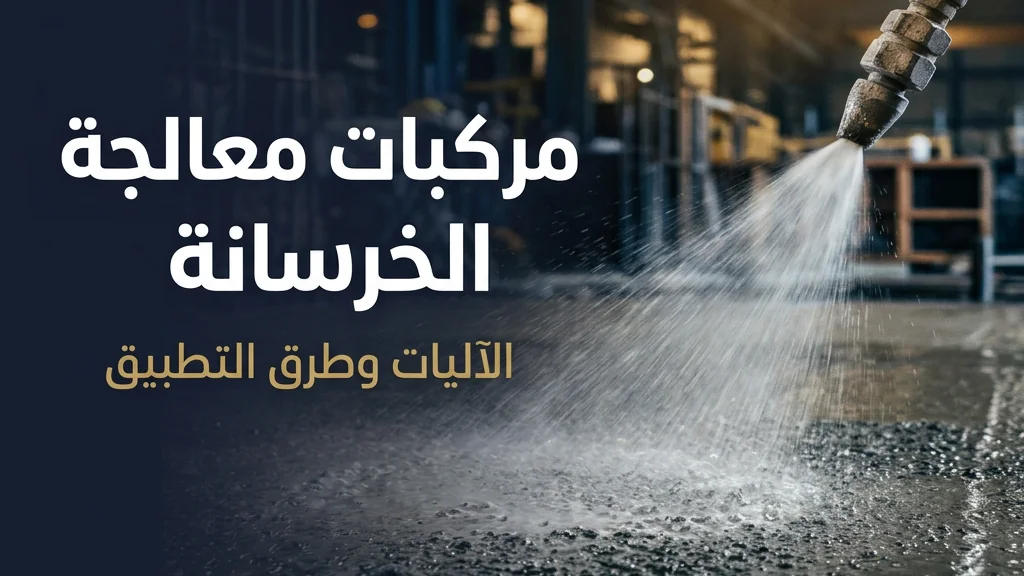 مركب معالجة الخرسانة — جهاز رش يطبّق مركب معالجة أبيض مشكِّلاً للغشاء على بلاطة خرسانية طازجة | Global Formulation