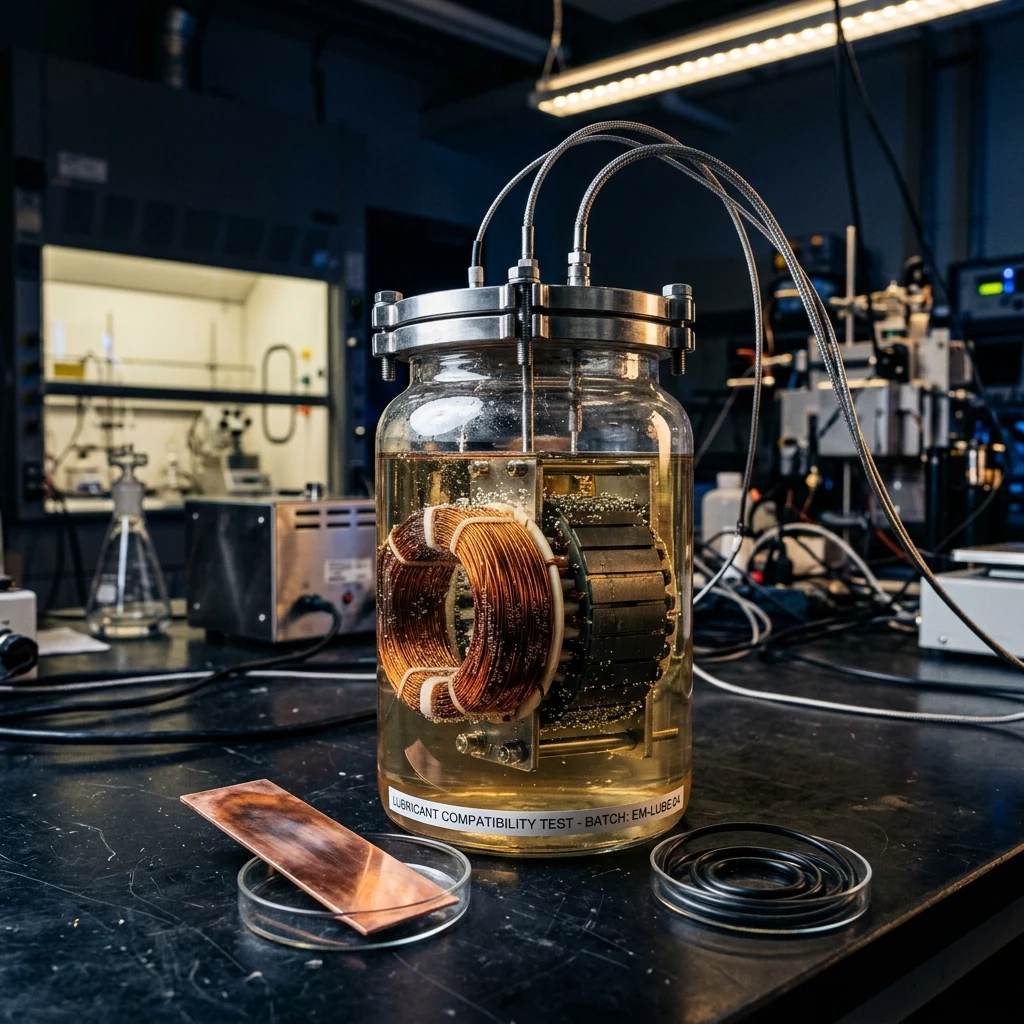e-motor lubricant compatibility — enamelled copper winding immersion test | Global Formulation