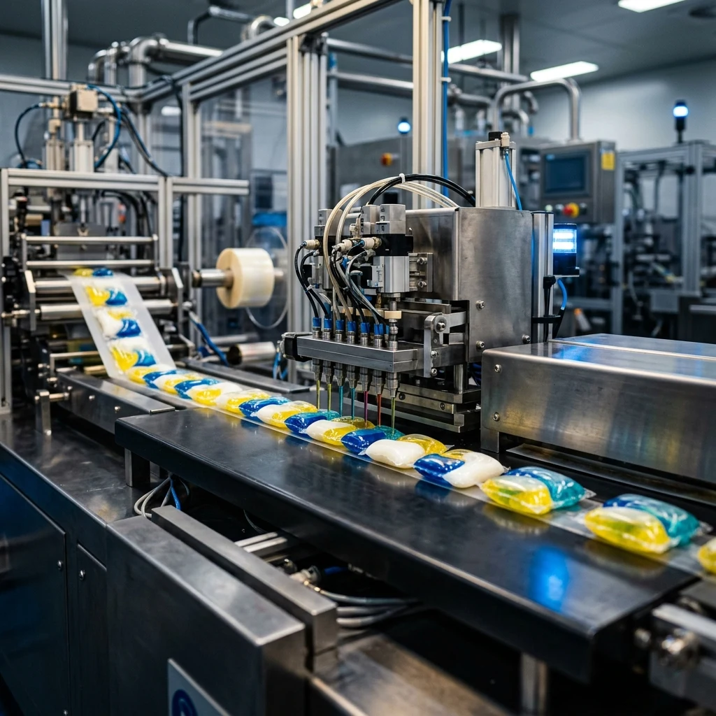 unit dose pod manufacturing line — multi-chamber detergent pod production | Global Formulation