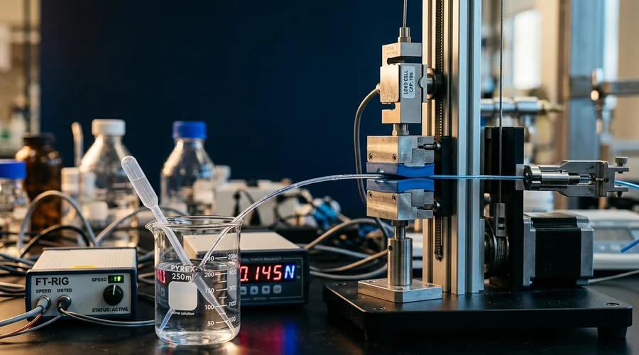 medical device coating technology — hydrophilic coating lubricity test on a device sample in the lab | Global Formulation