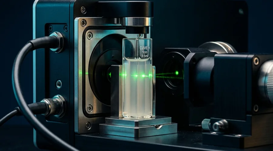 particle size distribution analysis — dynamic light scattering instrument testing nanoparticle sample | Global Formulation