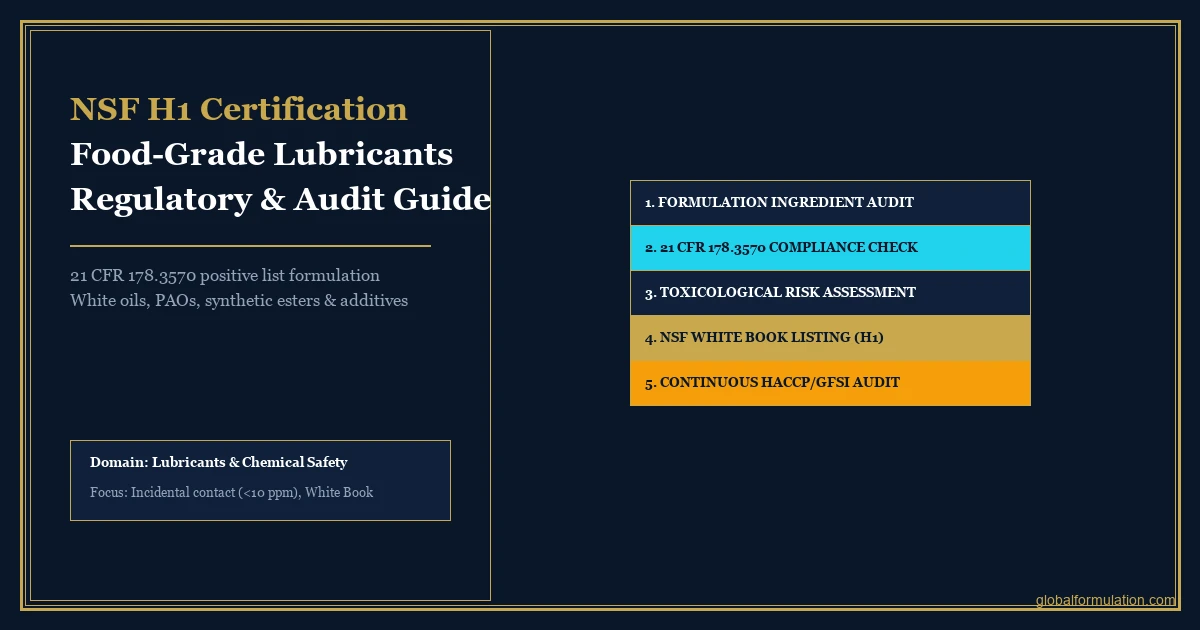NSF H1 Certification Pathway for Food-Grade Lubricants