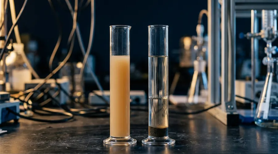 oil dispersion formulation agrochemical comparison infographic — paired cylinders showing a stable and a separated oil dispersion | Global Formulation