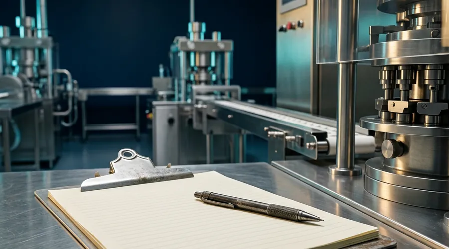 manufacturing partner audit checklist clipboard beside a pharmaceutical production line | Global Formulation