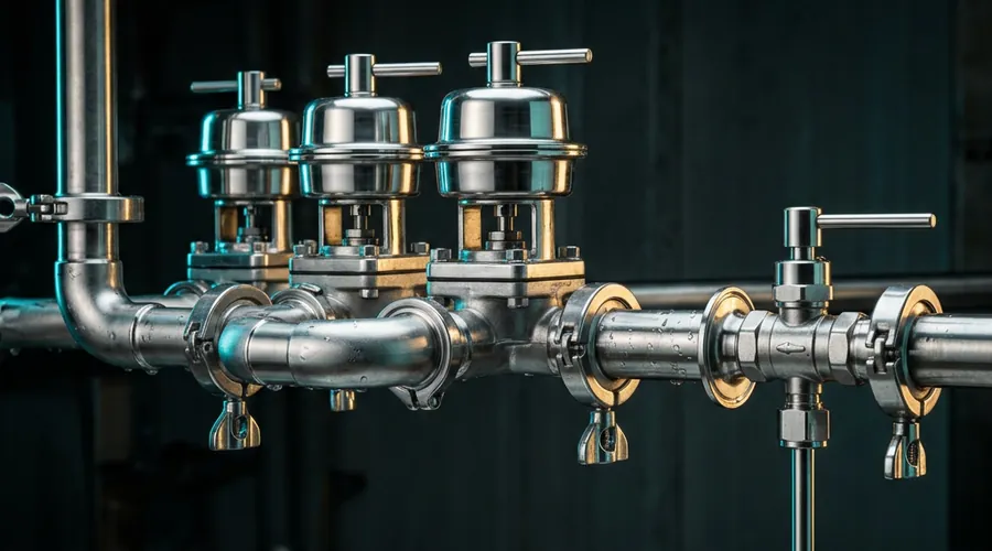water for injection system process diagram — sanitary diaphragm valves and sample points on a distribution loop | Global Formulation