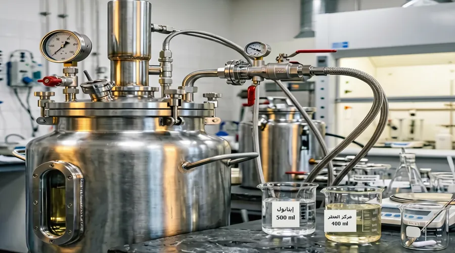 عملية إنتاج معطرات الجو الإيروسولية — مركّز العطر والإيثانول كمادتين خام في منطقة مهواة لتحضير مركّز الإيروسول | Global Formulation