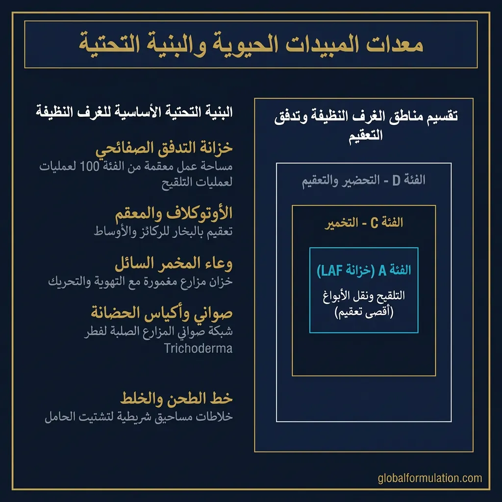 تجهيز معدات تصنيع المبيدات الحيوية — خلط مسحوق حامل السماد الحيوي مع مزرعة اللقاح البكتيري في وحدة إنتاج | Global Formulation
