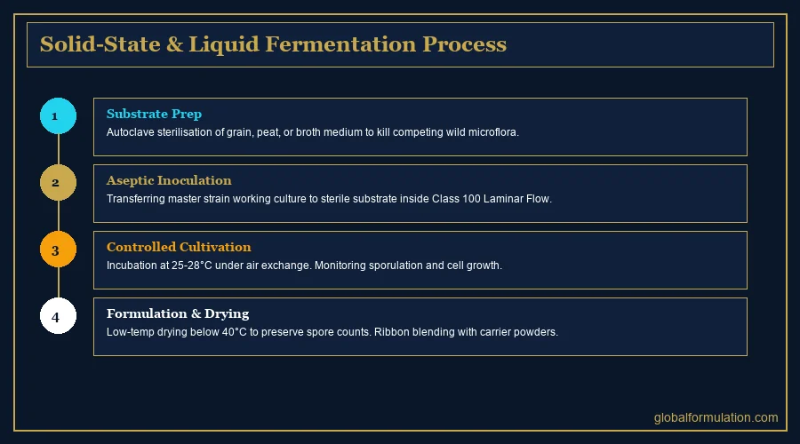 bio pesticide production process — microbial culture fermentation vessel in a bio-fertilizer manufacturing laboratory | Global Formulation