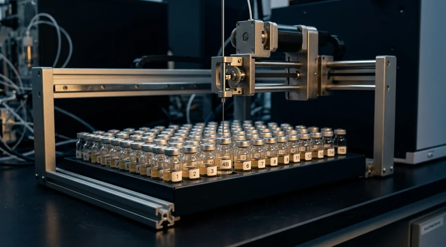 gas chromatograph autosampler vials — analytical testing of shampoo raw materials for 1,4-dioxane in a laboratory | Global Formulation