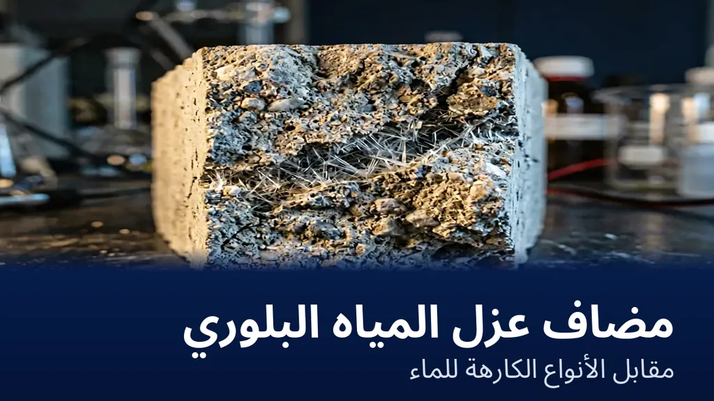مضاف عزل المياه البلوري — بنية النمو البلوري في عينة مسام خرسانية مكسورة | Global Formulation