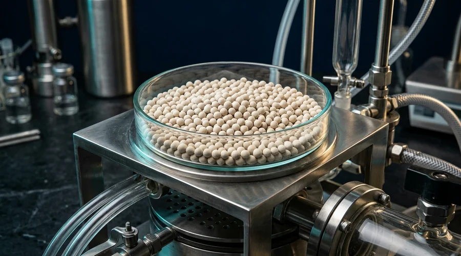 wettable powder formulation process diagram — uniform spherical dispersible granules in a glass petri dish | Global Formulation