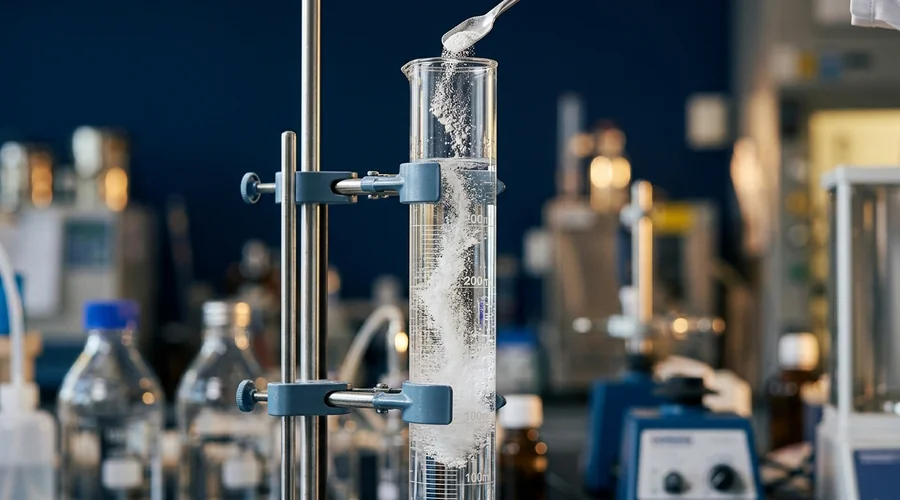 wettable powder formulation comparison infographic — powder sinking through the water column in a wettability test cylinder | Global Formulation